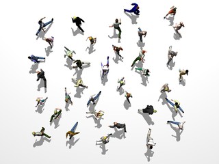 people running crisscross