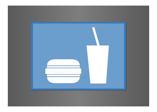 Restauration rapide : Menu burger et boisson, cadre