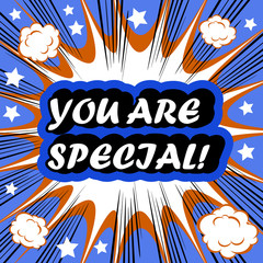 You Are Special! card banner tag background