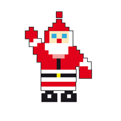 Fototapeta premium pixel santa isolated on white background vector