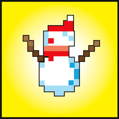 Pixel Holidays Card snowman