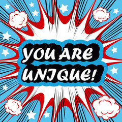 You Are Unique! card banner tag