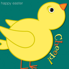 Cheep! Happy Easter chick card in vector format.