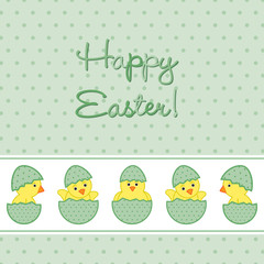 Baby Chick Easter card in vector format.