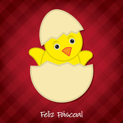 Baby Chick Easter card in vector format.
