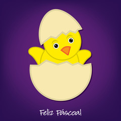 Baby Chick Easter card in vector format.