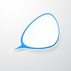 Paper white-blue speech bubble.