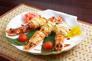 Royal tiger shrimps