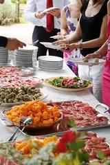 Photo sur Plexiglas Buffet, Bar Présentation de la nourriture lors d& 39 un banquet ou d& 39 un buffet