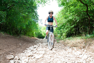 Naklejka premium mountain biker