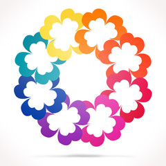Colorful flower circle