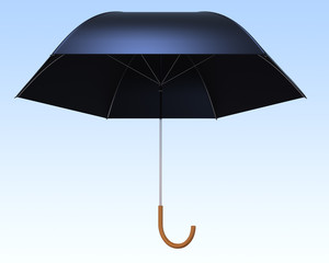 black umbrella with clipping path