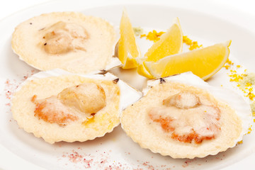 freshness scallop with lemon