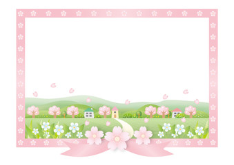 桜並木のフレーム