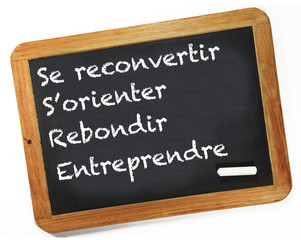 Obraz premium se reconvertir, s'orienter, rebondir, entreprendre