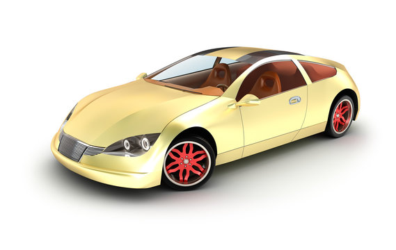 Golden car concept. My own design.