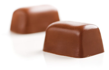 Chocolate Sweets isolated on a white background. Soft Focus.