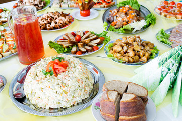 Catering food at a party. In Lithuania.