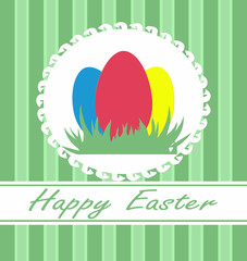 Easter card on green background