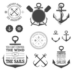 Obraz premium Set of nautical labels, icons and design elements