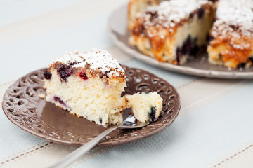 Piece of blueberry cake