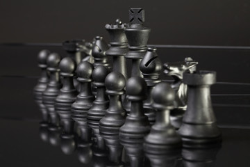 chess pieces on the board