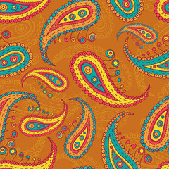 Paysley elements seamless pattern