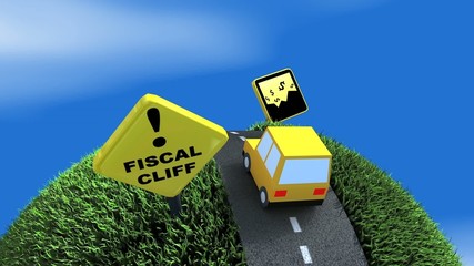 US fiscal cliff concept animation.