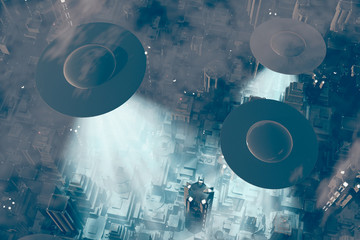 Ufo Invasion over Metropolis