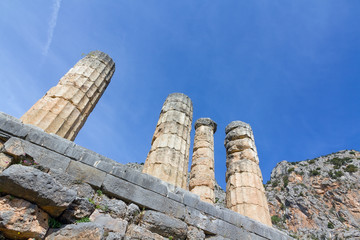 Ruins of Apollo temple, Delphi, Greece