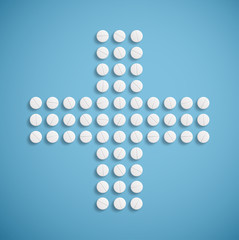 Medical cross from pills