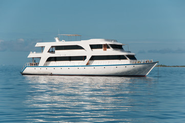Fototapeta na wymiar Motor yacht for tourists