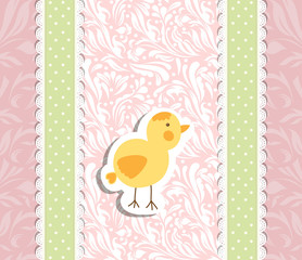 Vintage doodle bird chicken vector