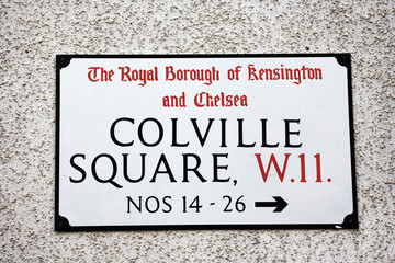 Fototapeta premium London Street Sign, COLVILEE SQUARE