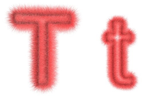 Symbol "T" from wool