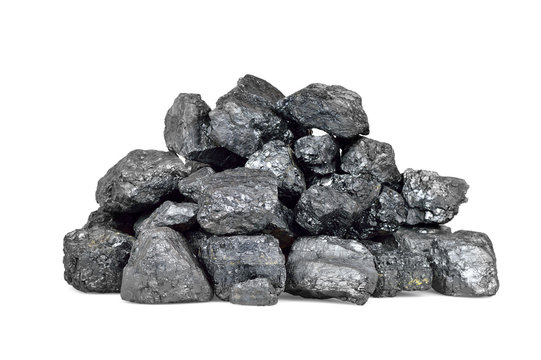 Pile Of Coal Isolated On White