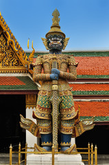 Fototapeta premium Historical security guard at Golden Palace in Bangkok.