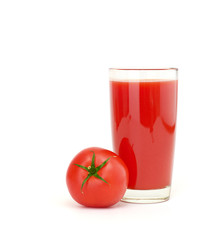 Tomatoes juice and group from tomatoes