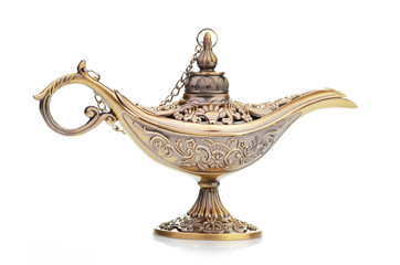 Aladdin magic lamp isolated on white - 50035530