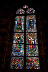 Foto op Canvas gebrandschilderd glas heilig kruis florence © skampixelle