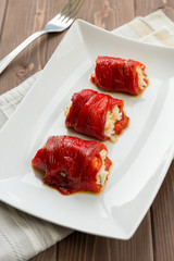 Capsicum and rice roulade