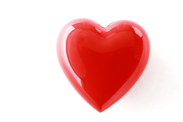 Fototapeta premium Red heart isolated on white background