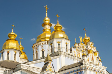 Fototapeta na wymiar Saint Michael Gilded Russian Orthodox monastery - Kiev, Ukraine.