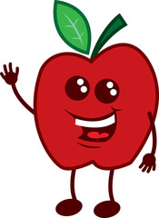 Isolated apple cartoon character waving