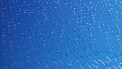 transparent digital numbers on a blue plane