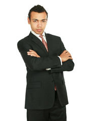 A portrait of a businessman standing