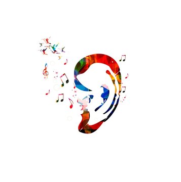 Abstract colorful ear vector