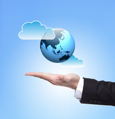 Global cloud computing concept