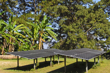 Solar panel at Doi Pui mountain, chiang mai ,thailand