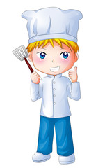 Cute cartoon illustration of a chef